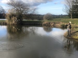 winter fly fishing action